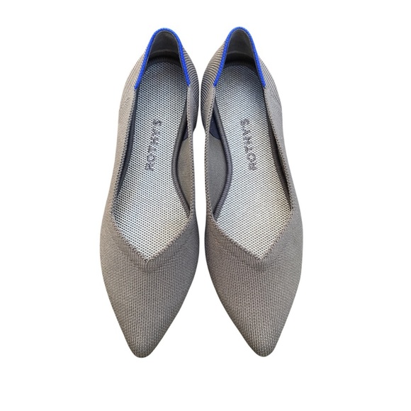 Rothy's Gray and Blue Flats Sleek Minimalist Design - Picture 1 of 5